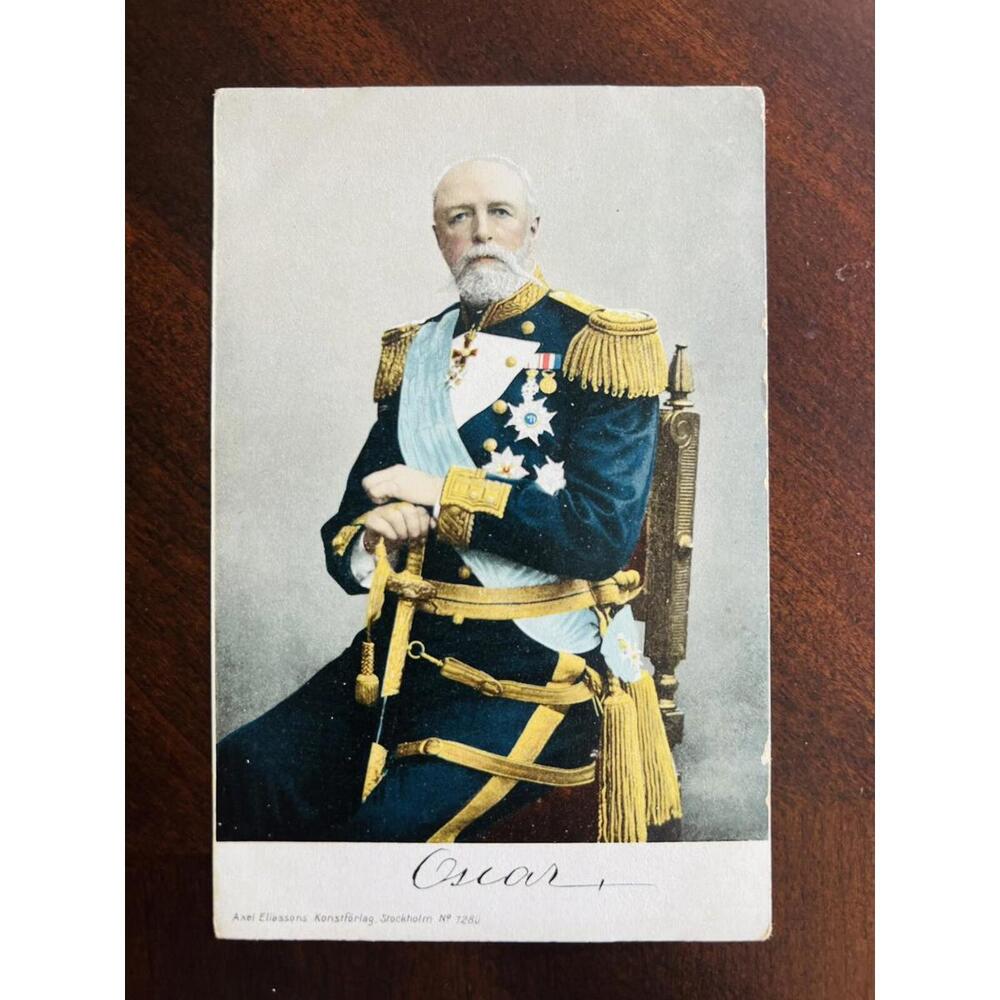 1905 Swedish Postcard King Oscar II Norway Royalty Stockholm Sweden Unposted